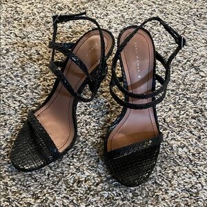 Worn Once Zara Black Textured Heels Size 36